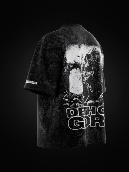 DEATH GLORY OVERSIZED ACID WASH T-SHIRT